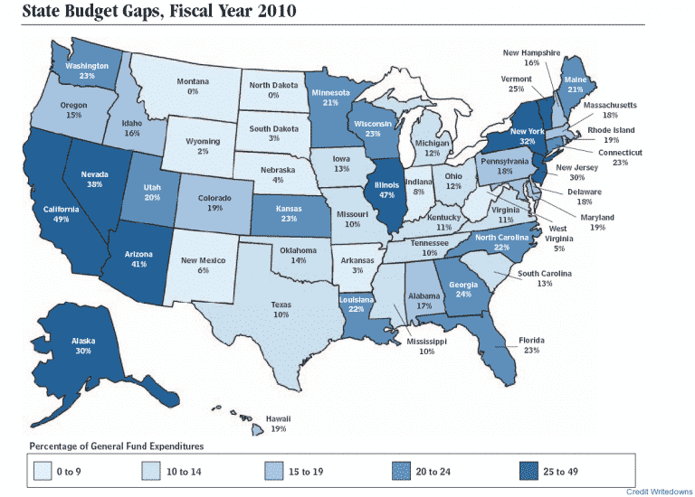 Chart of the Day: State Budget Gaps 2010 – Credit Writedowns